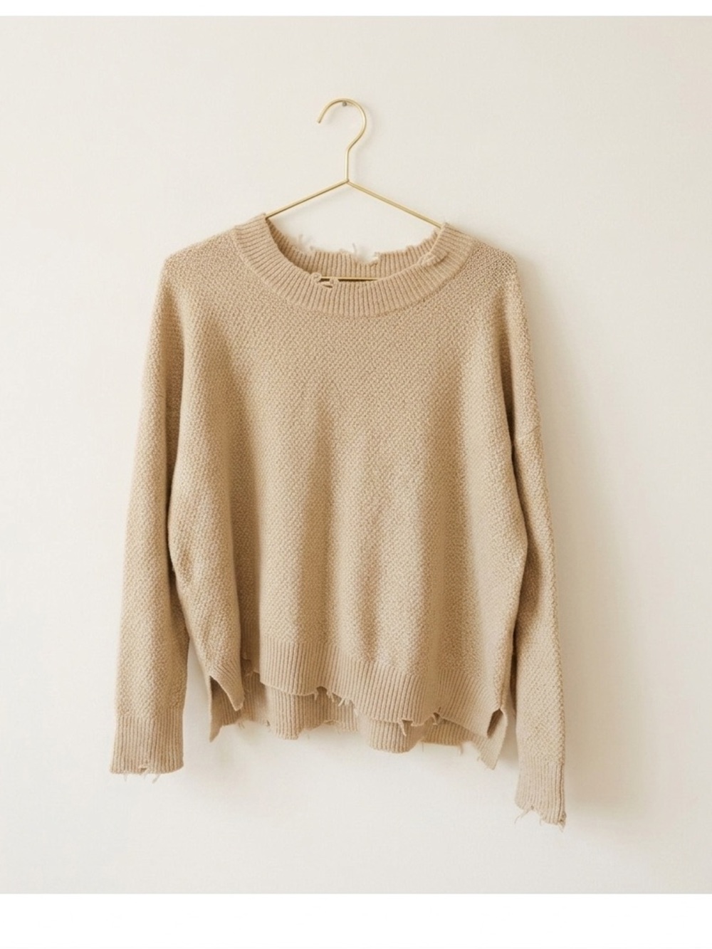 Cozy Tan Crew Neck Sweater